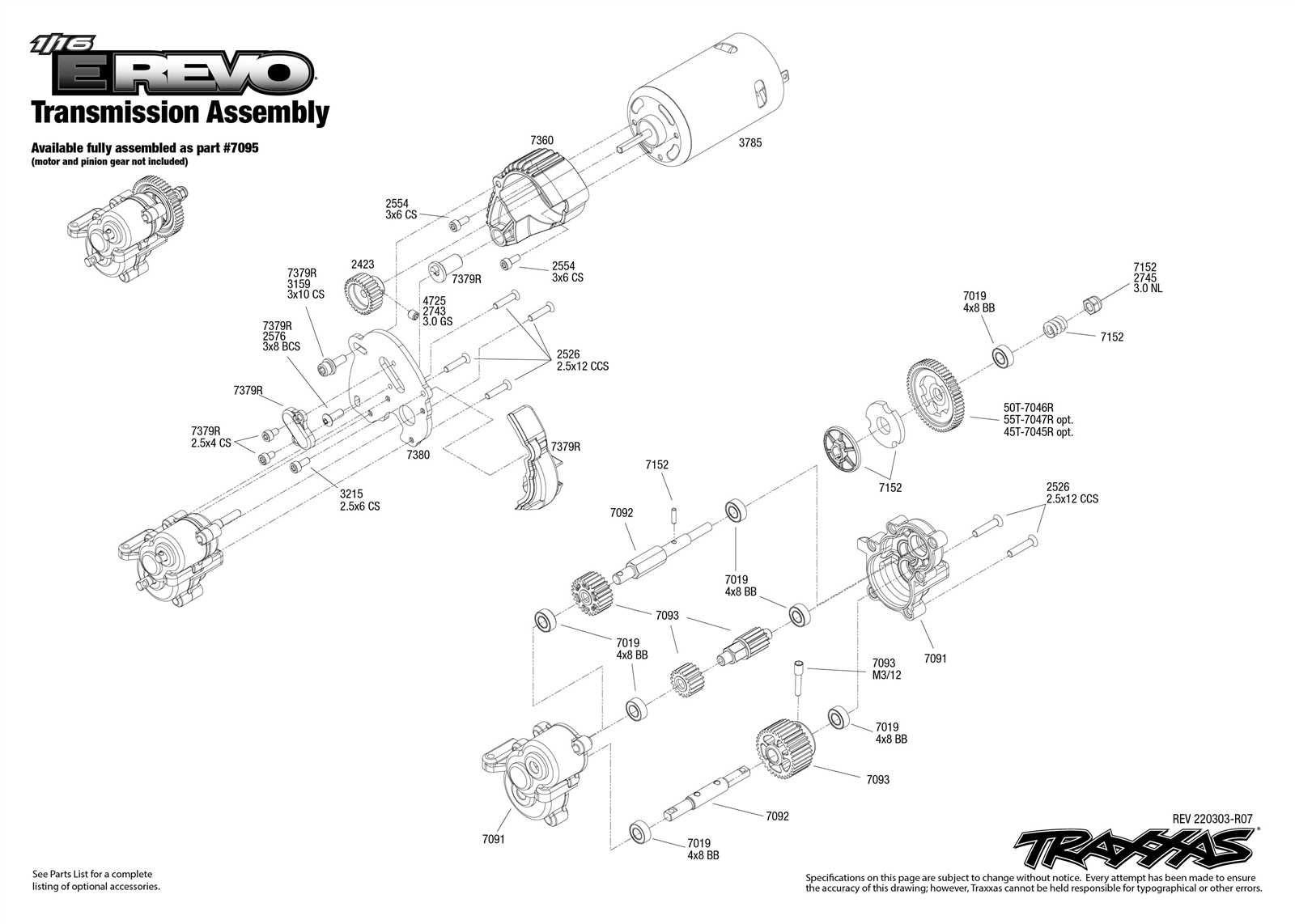 1 16 e revo parts diagram