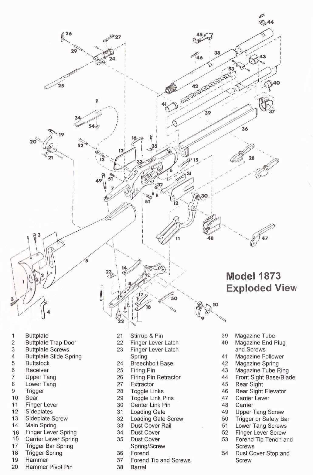 1873 winchester parts diagram