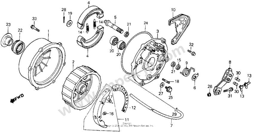 1986 honda fourtrax 350 parts diagram