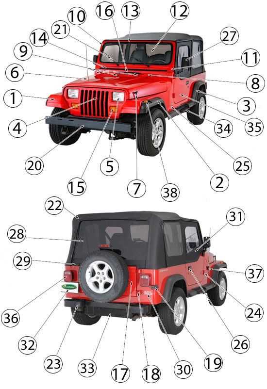 1994 jeep wrangler parts diagram