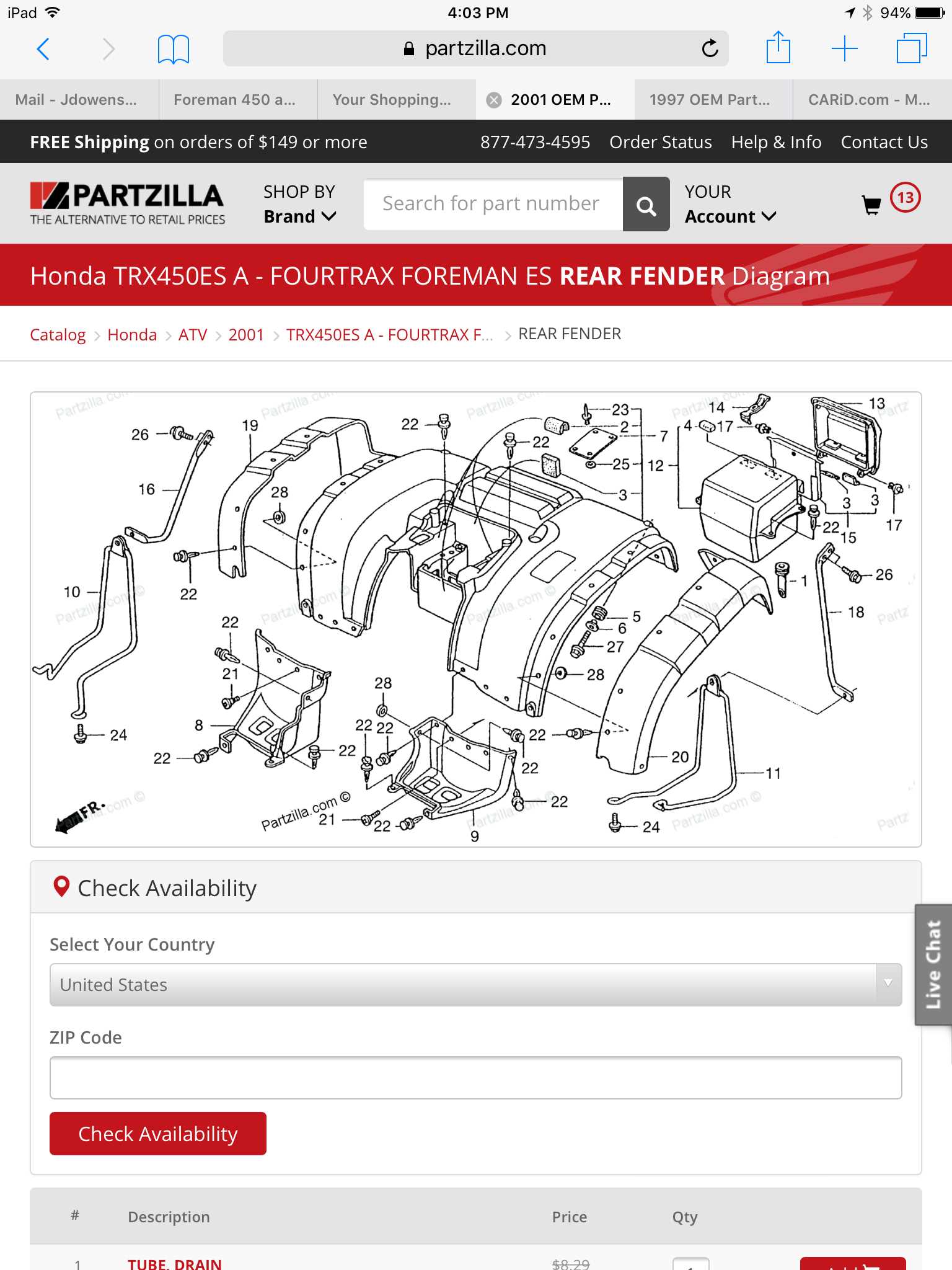 2002 honda foreman 450 parts diagram