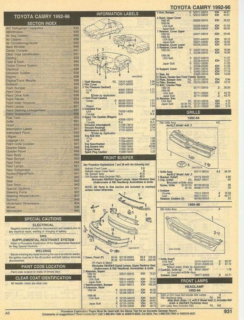 2004 toyota camry engine parts diagram