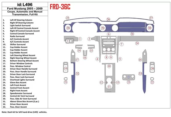 2005 mustang parts diagram