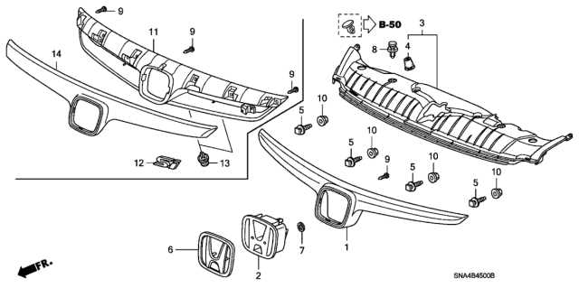 2006 honda civic front end parts diagram