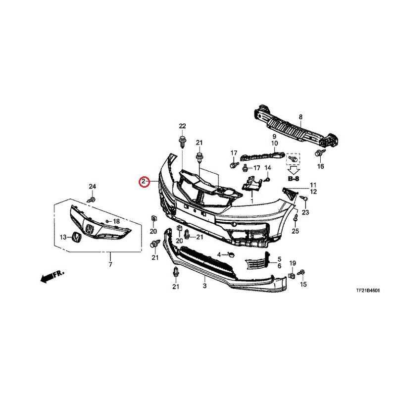 2006 honda civic front end parts diagram