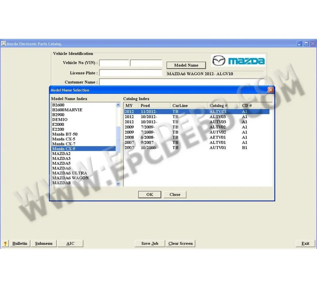 2007 mazda 6 parts diagram