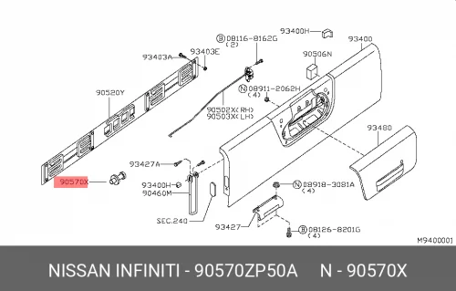 2007 nissan frontier tailgate parts diagram