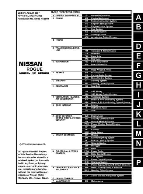 2008 nissan rogue parts diagram