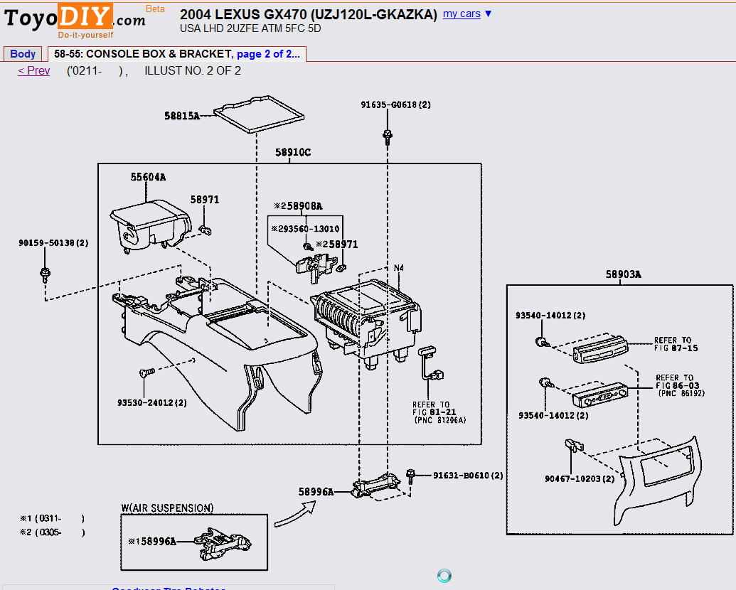 2008 lexus gx470 parts diagram