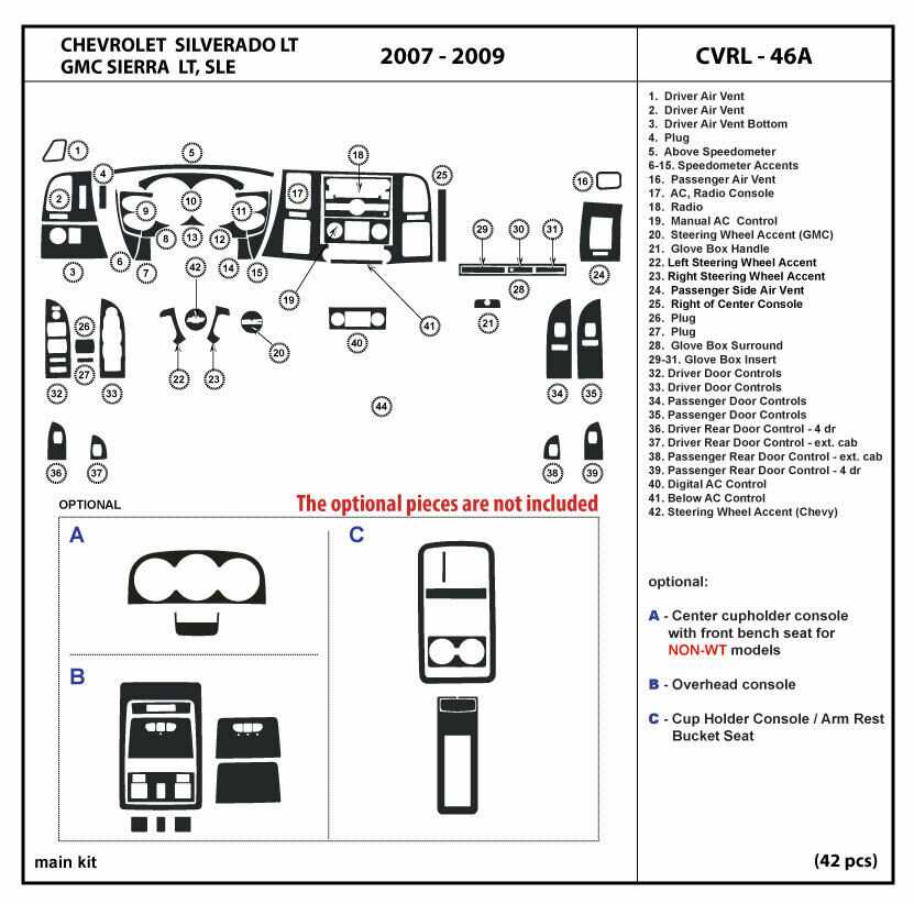 2009 gmc sierra parts diagram