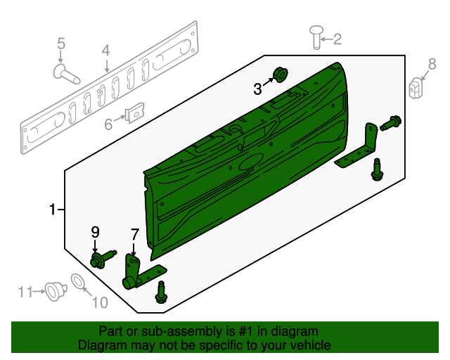 2010 ford f 150 tailgate parts diagram