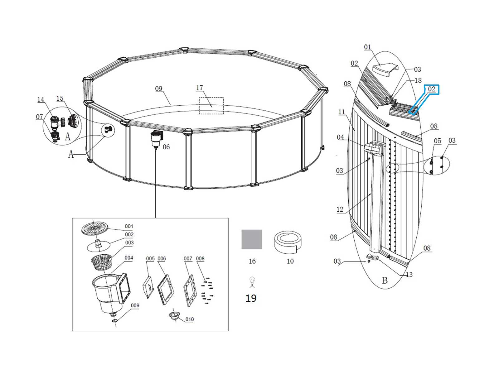 above ground pool parts diagram