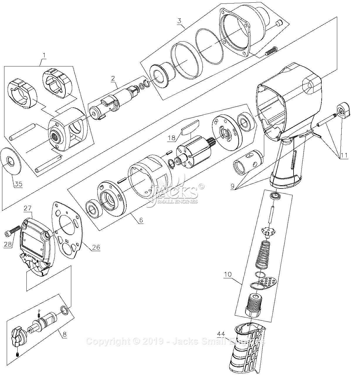 air impact wrench parts diagram