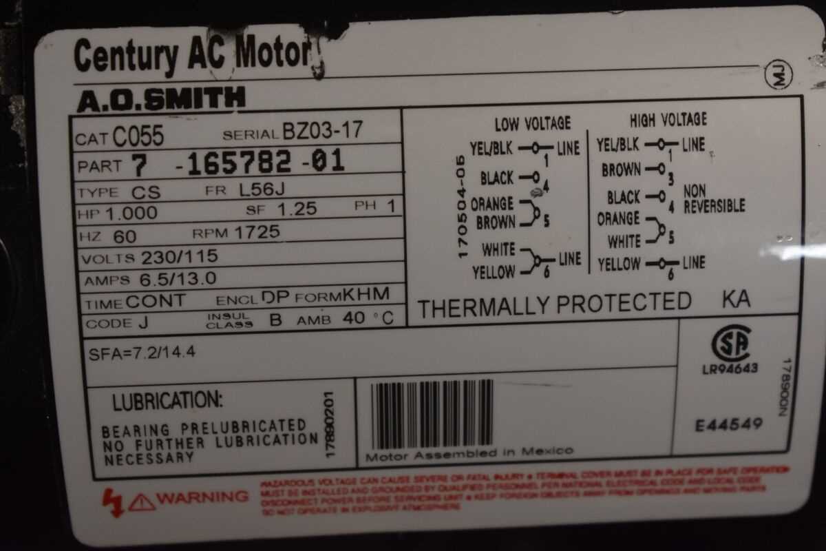 ao smith electric motor parts diagram