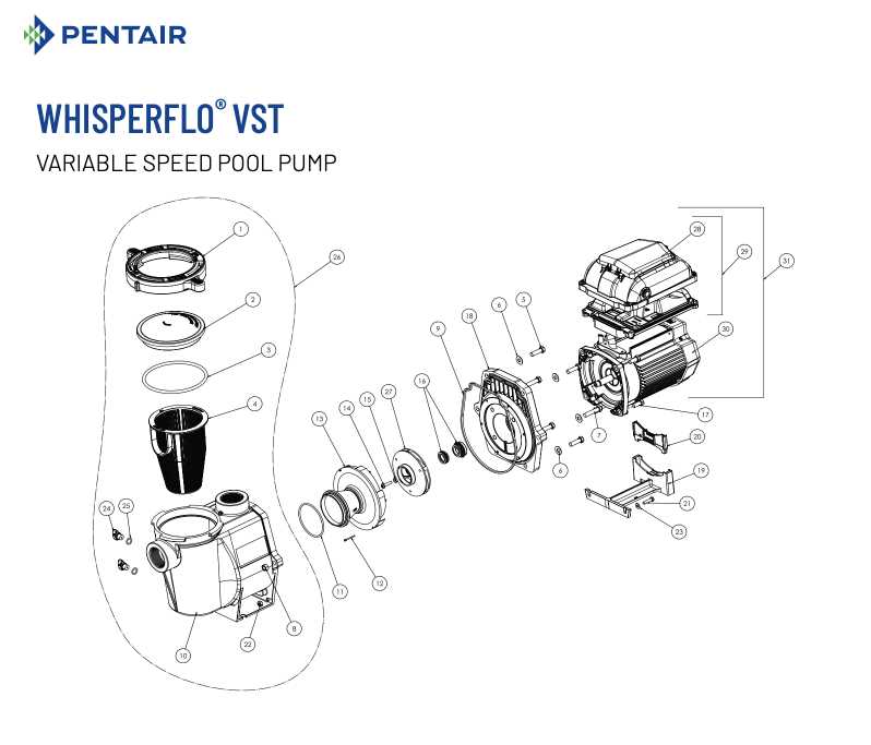 ao smith pool pump motor parts diagram