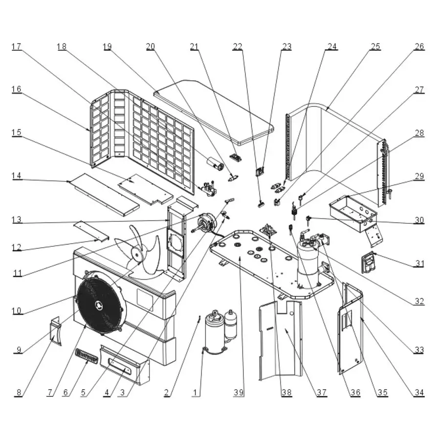 aquacal heat pump parts diagram