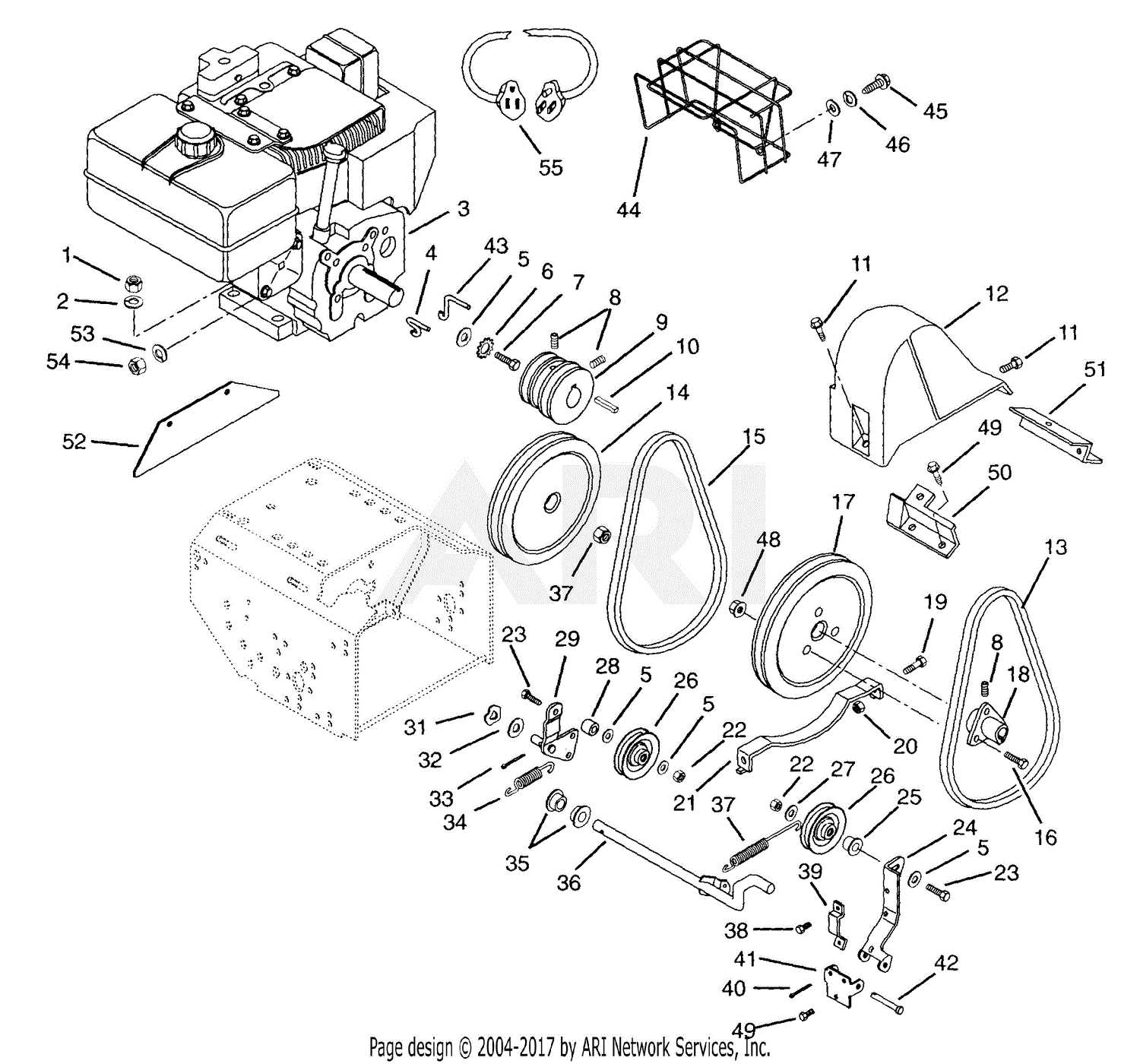 ariens snowblower parts diagram