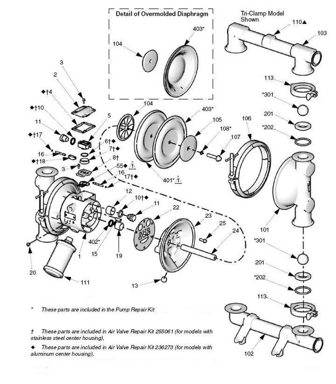 aro pump parts diagram