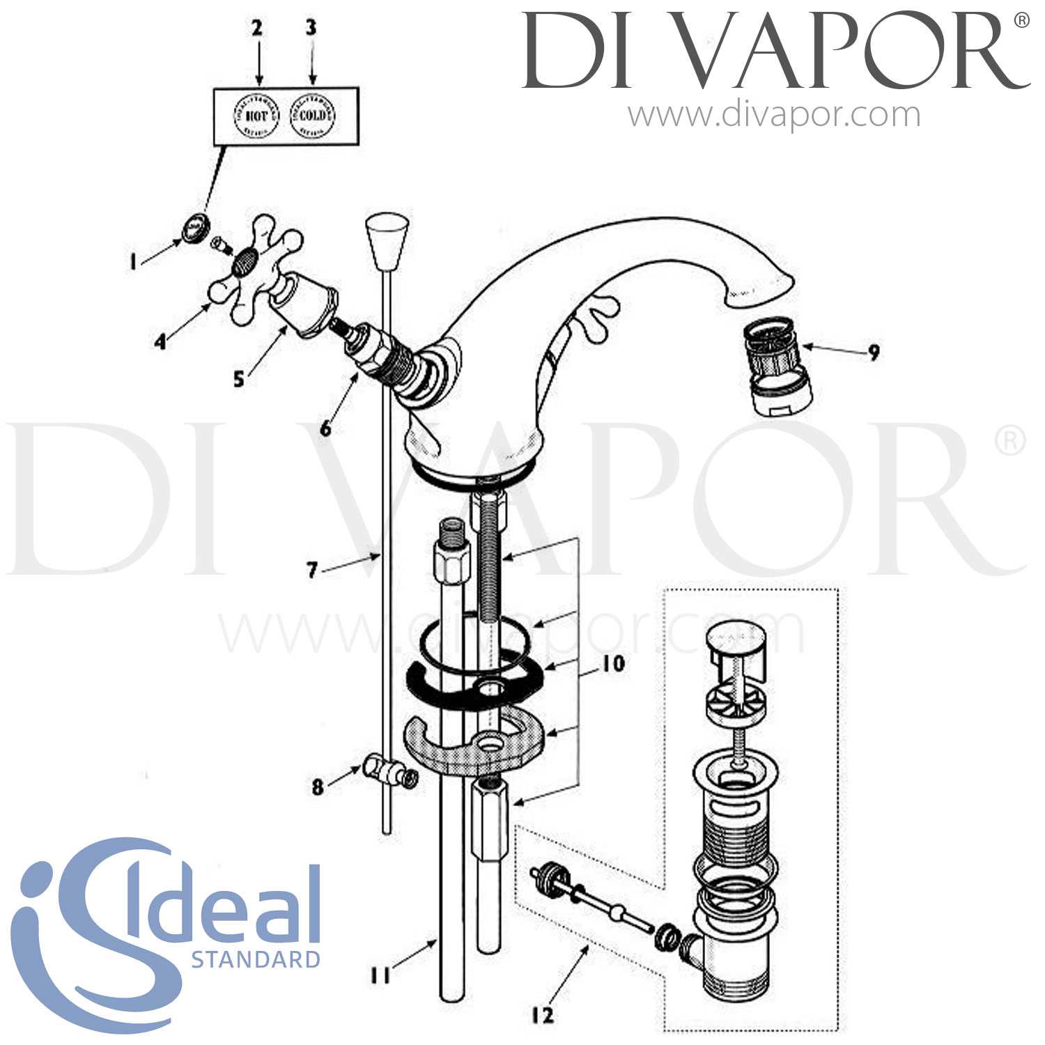 bath tap parts diagram