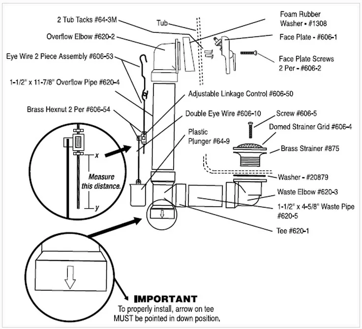 bathroom sink drain parts diagram