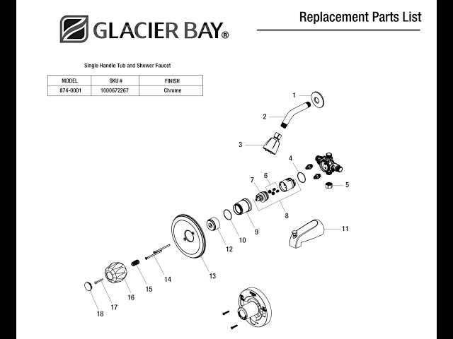 bathtub faucet parts diagram