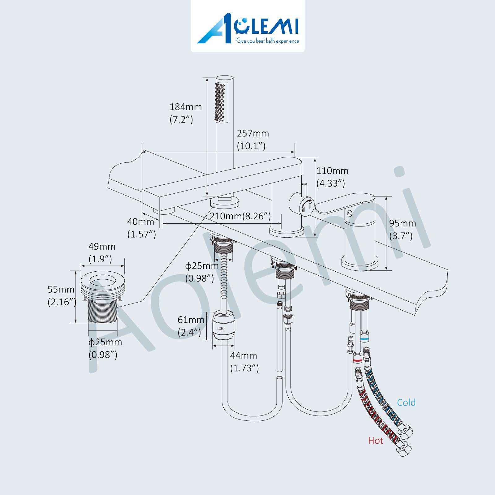 bathtub faucet parts diagram