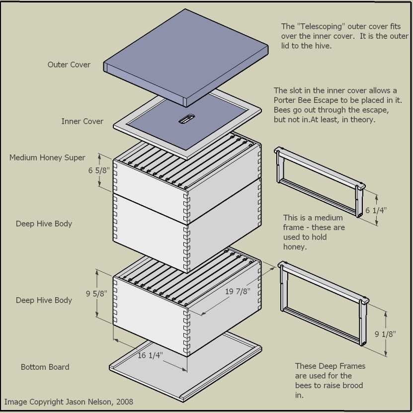 beehive parts diagram