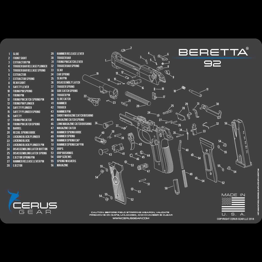 beretta 92s parts diagram