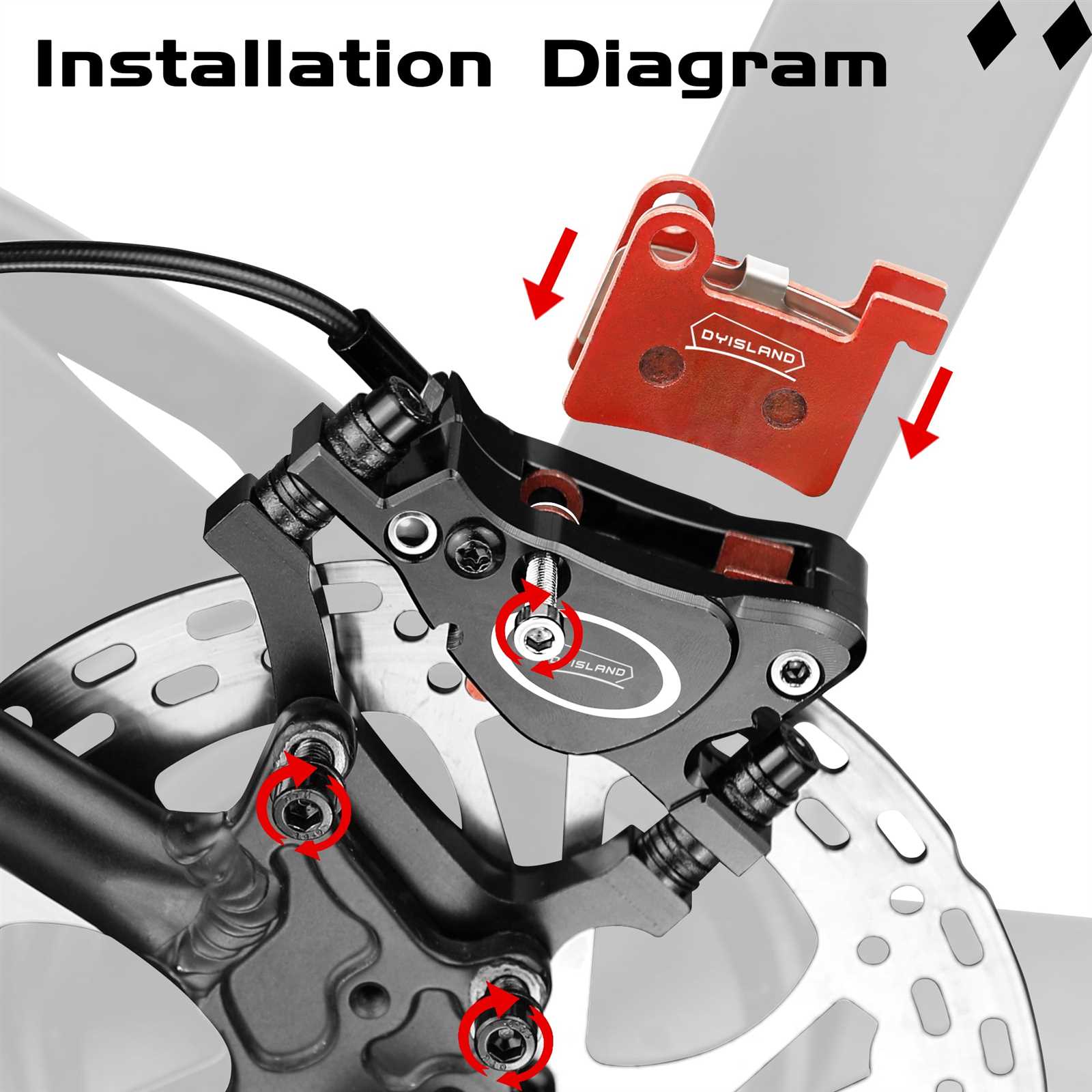 bike disc brake parts diagram