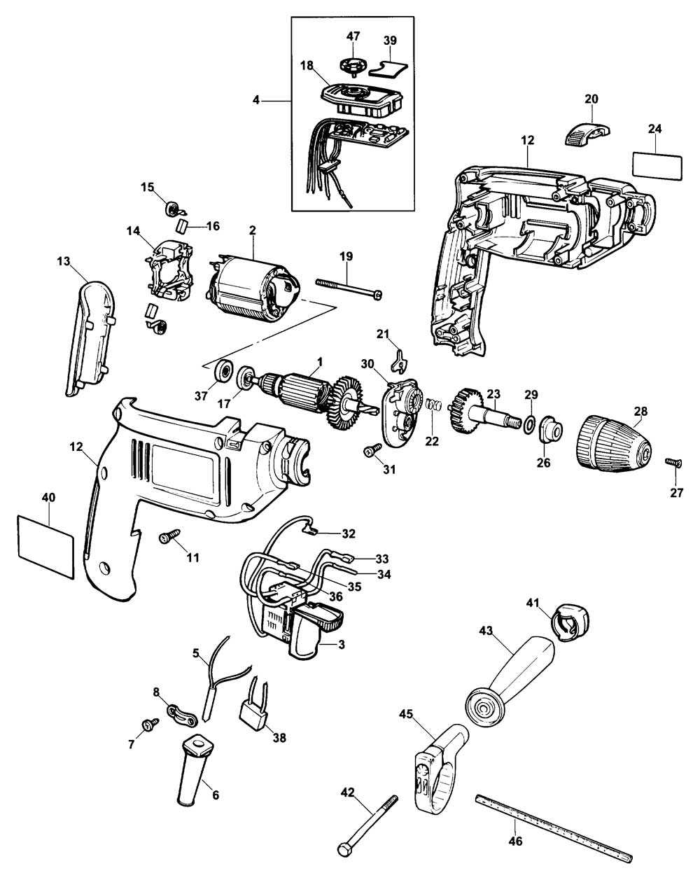 black decker gh1000 parts diagram