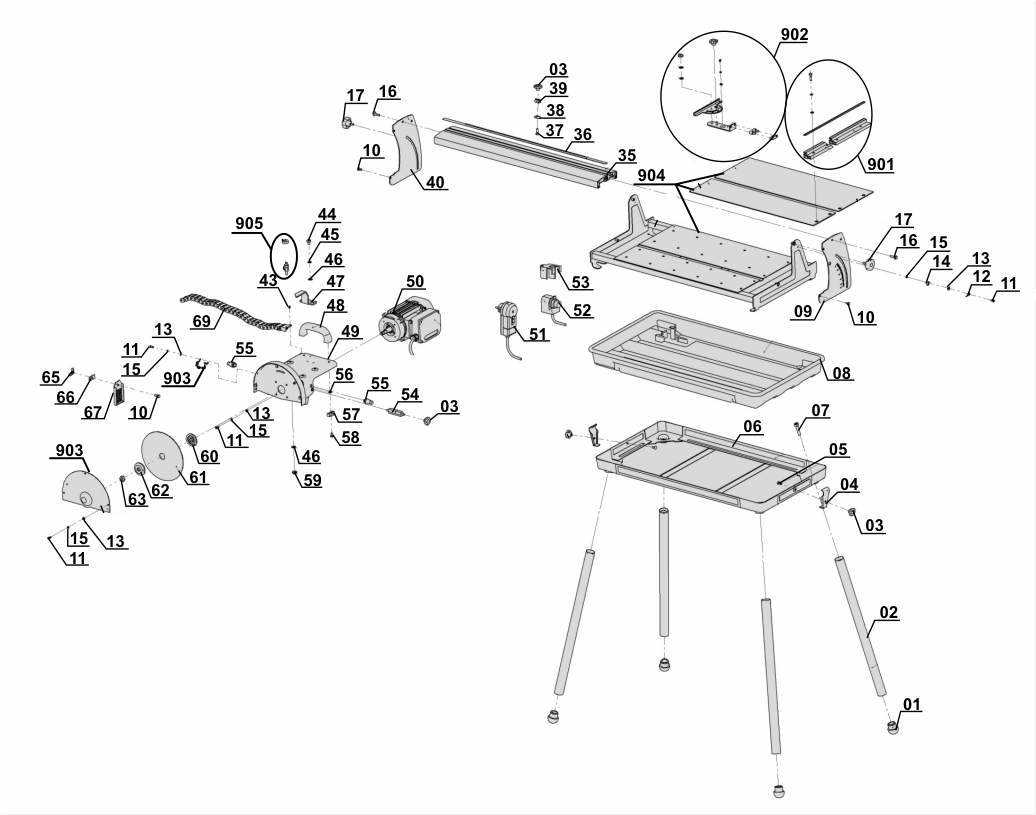 bosch 4100 parts diagram