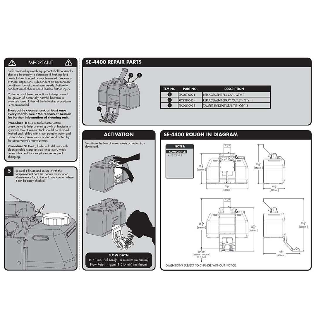 bradley eyewash parts diagram