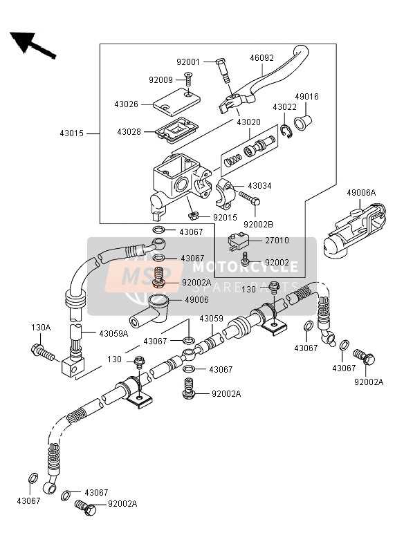 brake master cylinder parts diagram