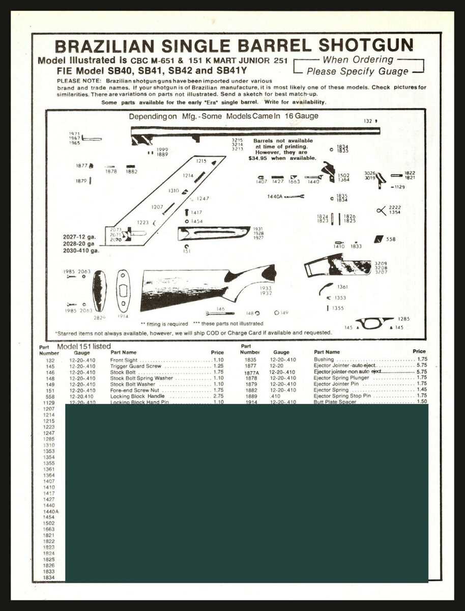 browning citori parts diagram