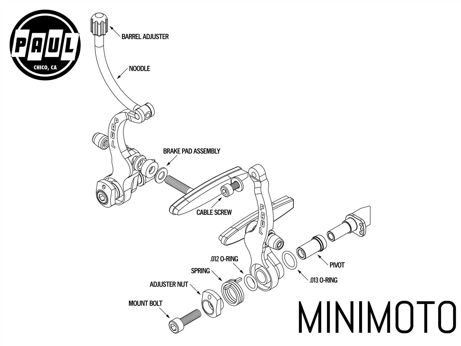 cantilever brake parts diagram