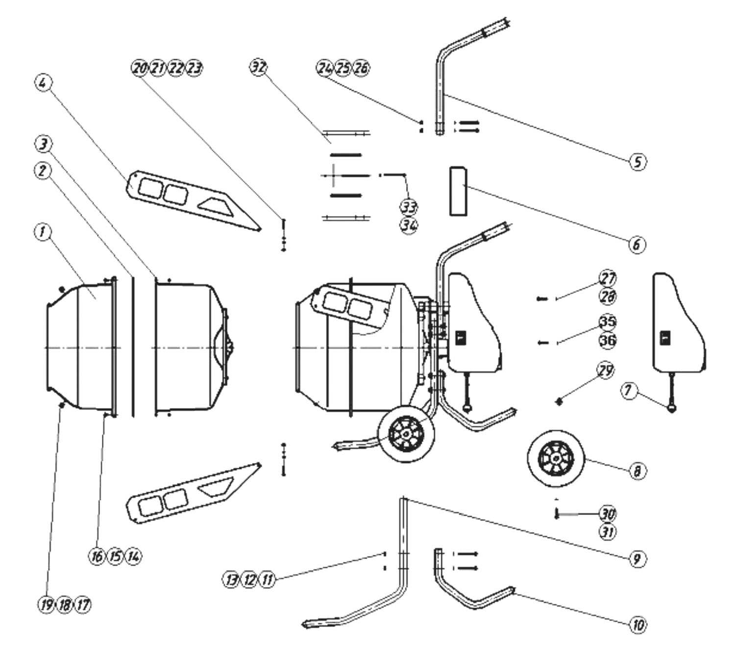 cement truck parts diagram