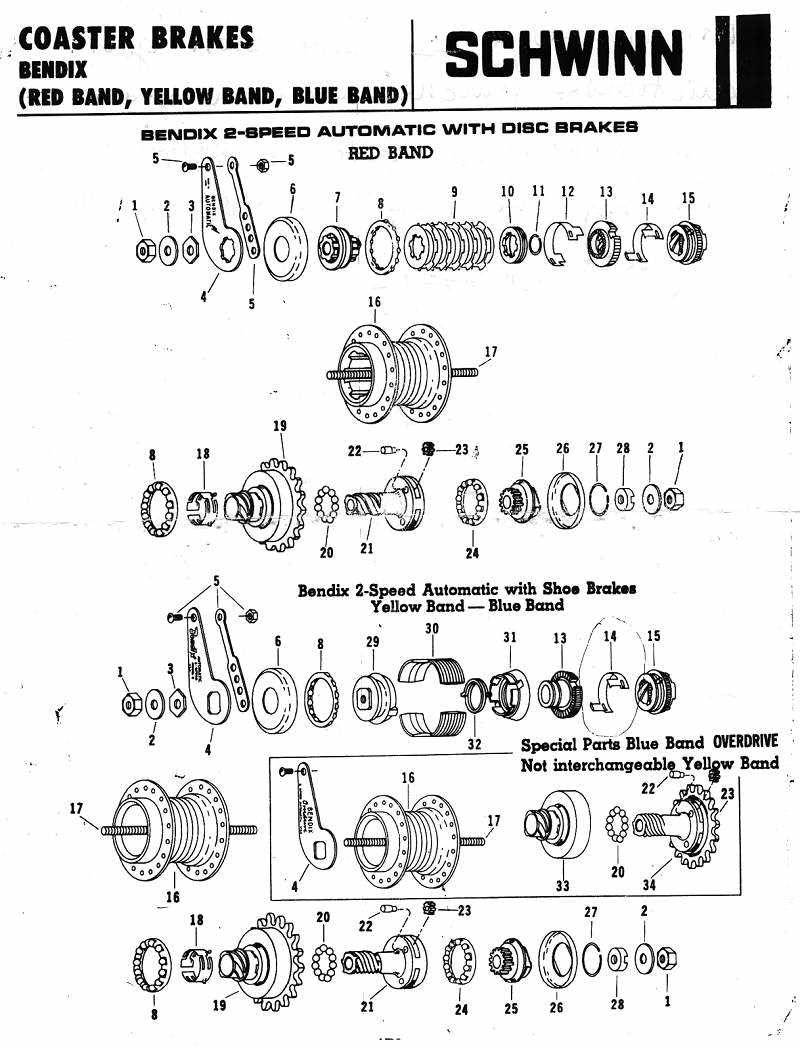 coaster brake parts diagram