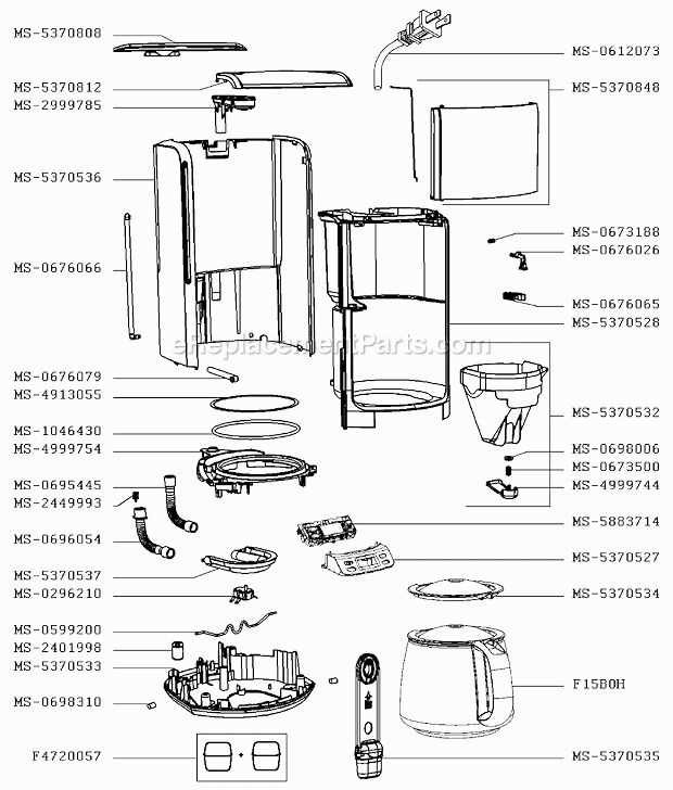 coffee maker parts diagram