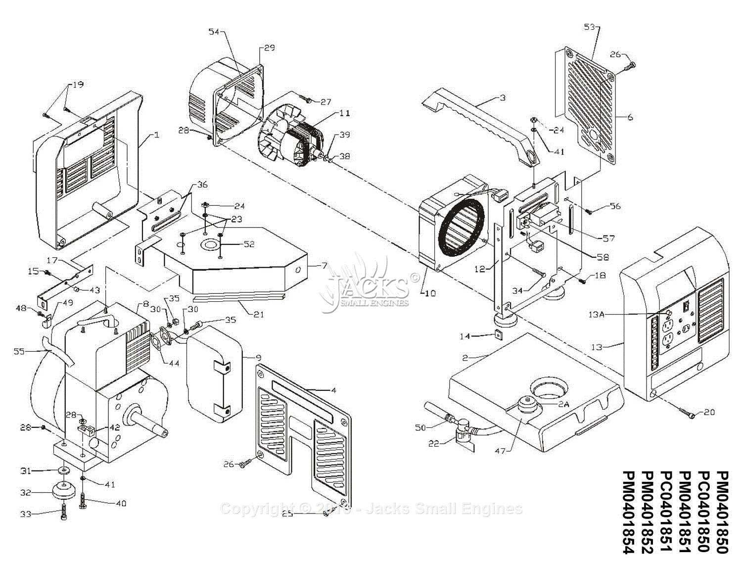 coleman generator parts diagram