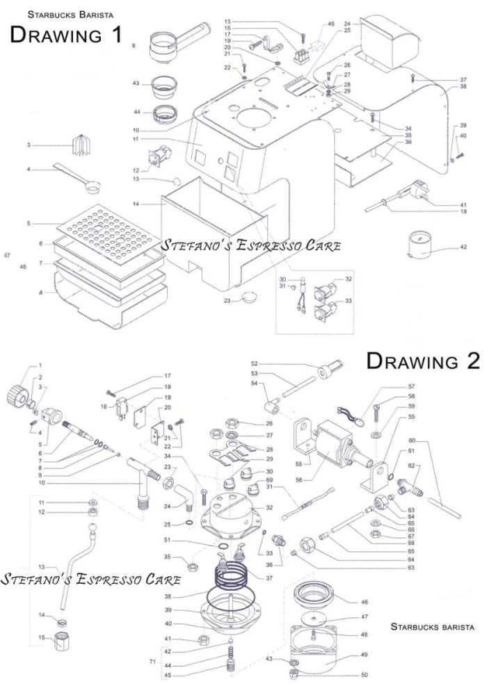 commercial espresso machine parts diagram