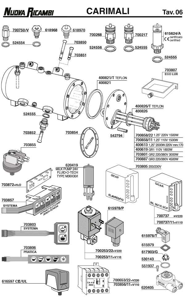 commercial espresso machine parts diagram