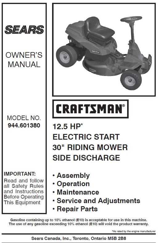 craftsman electric lawn mower parts diagram