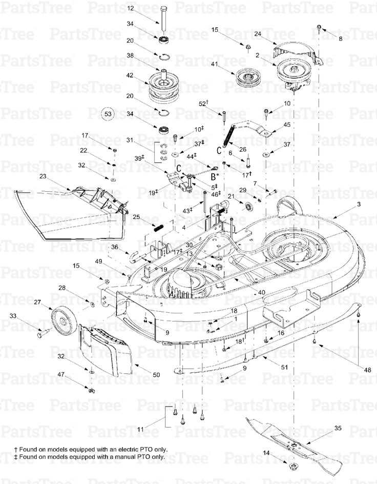 craftsman lt1000 mower deck parts diagram