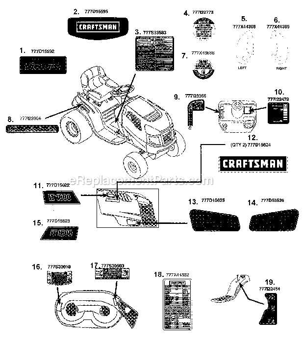 craftsman ltx 1000 parts diagram