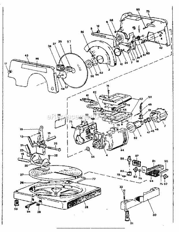 craftsman miter saw parts diagram