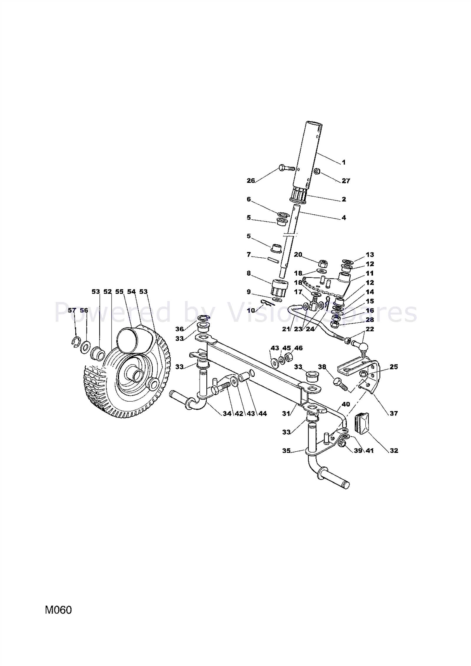 craftsman riding mower steering parts diagram