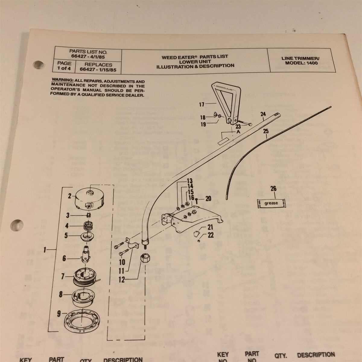 craftsman weed wacker parts diagram