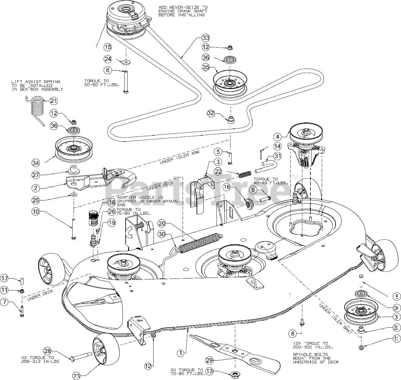 cub cadet rzt 50 parts diagram