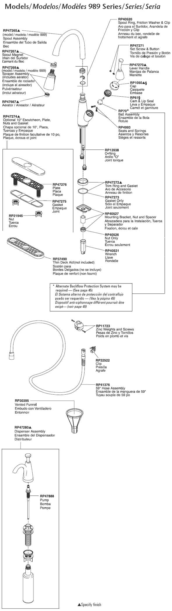 delta kitchen pull out faucet parts diagram