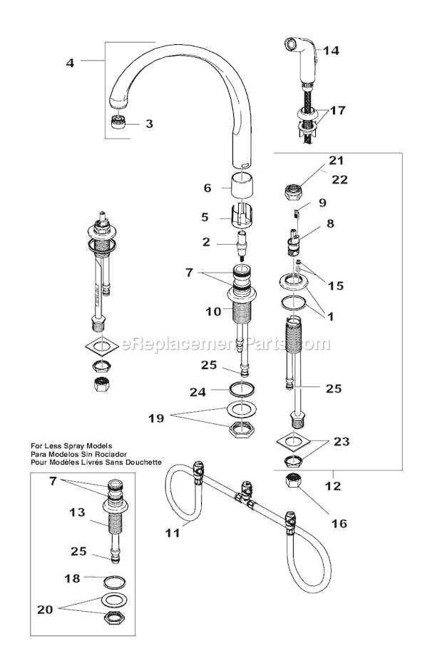 delta kitchen pull out faucet parts diagram